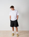 Pleated Cotton Short - Black