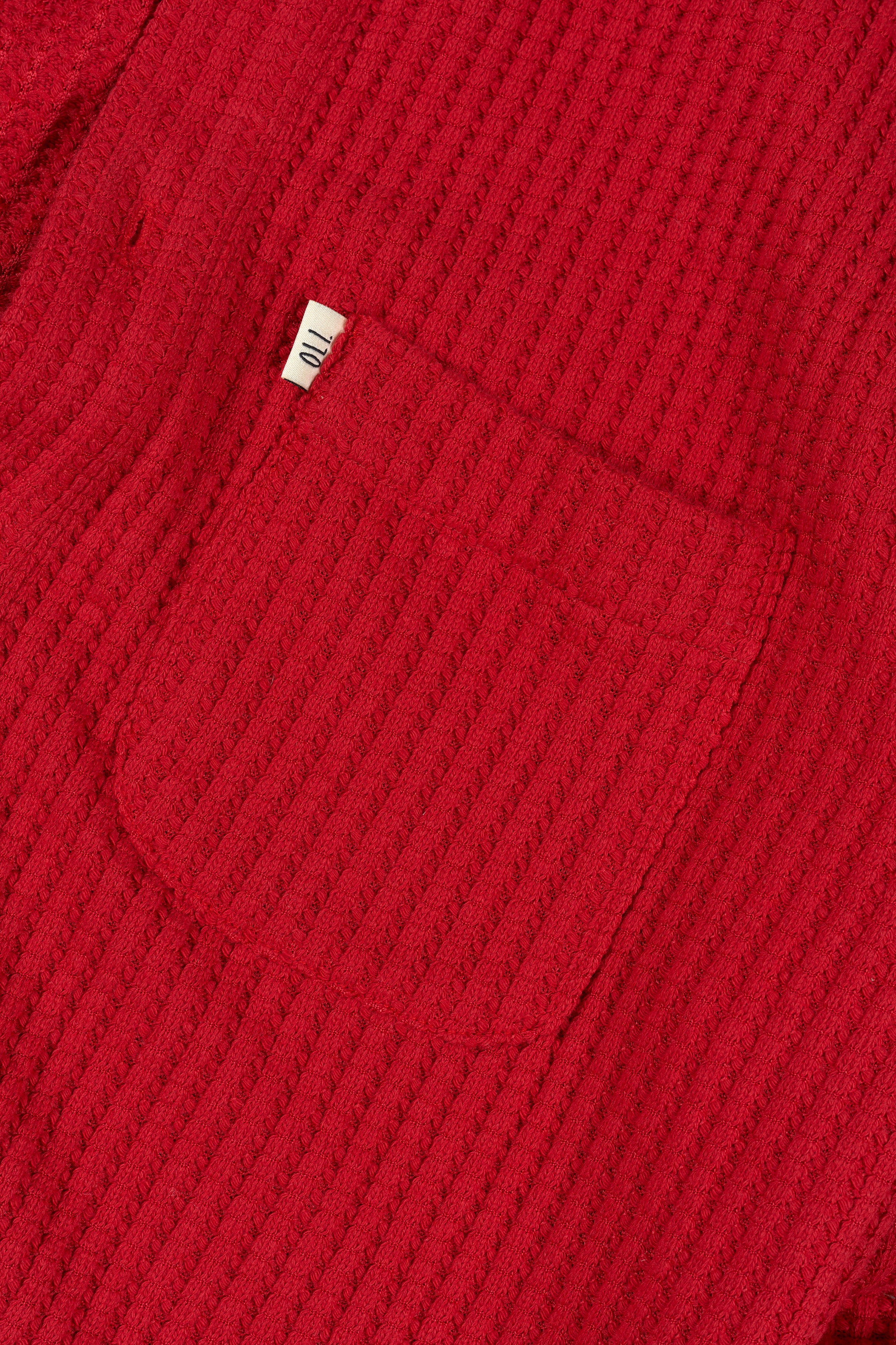 Waffle Button Up - Red