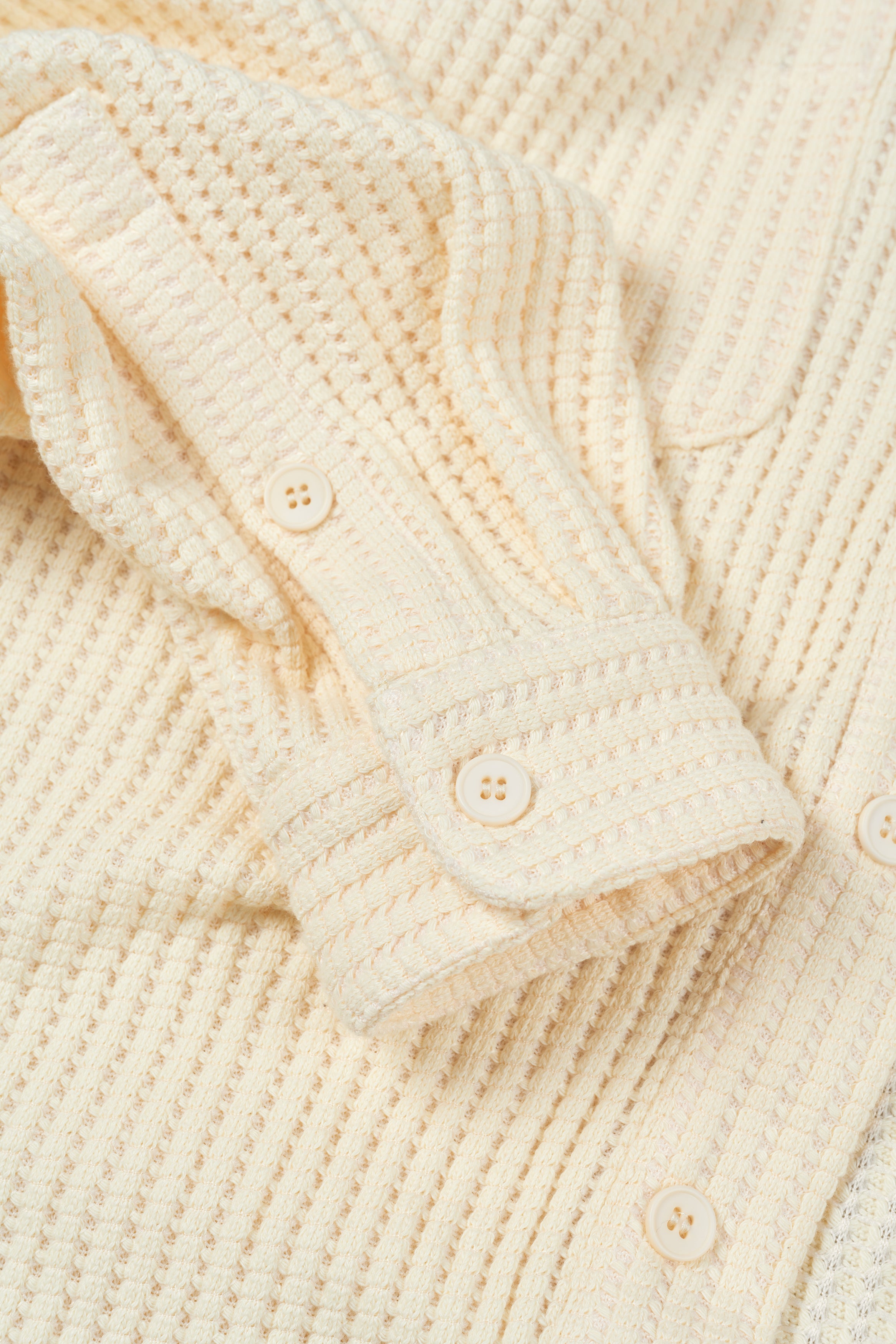 Waffle Button Up - Butter