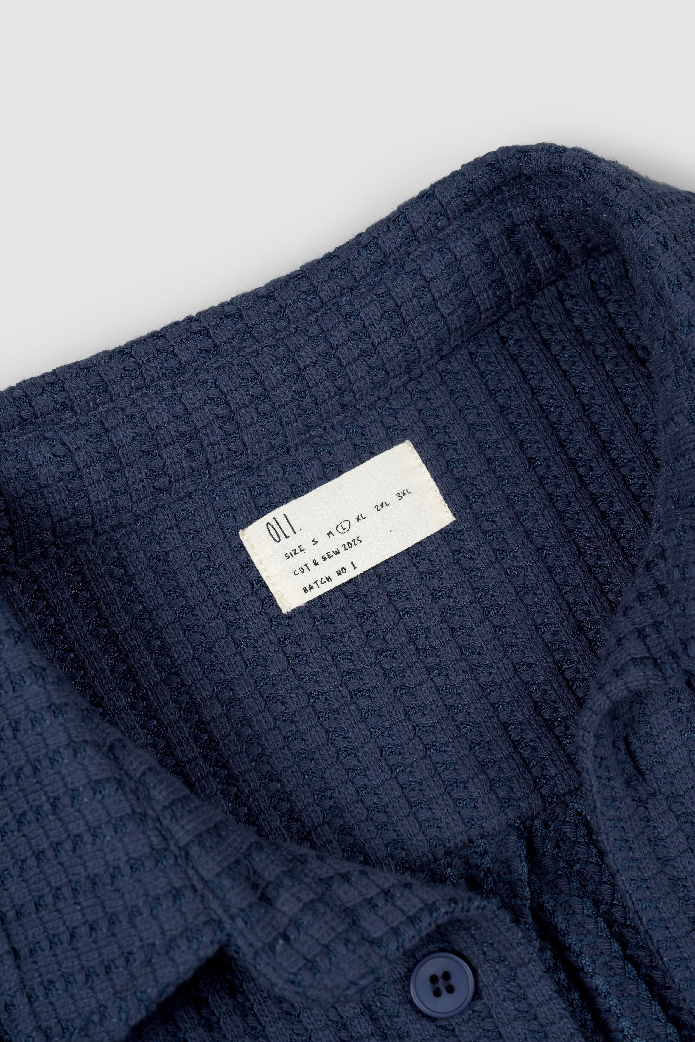 Waffle Button Up - Navy