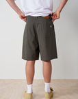 Pleated Cotton Short - Grey