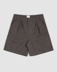 Pleated Cotton Short - Coal