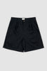 Pleated Cotton Short - Black - Oli.