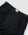 Pleated Cotton Short - Black