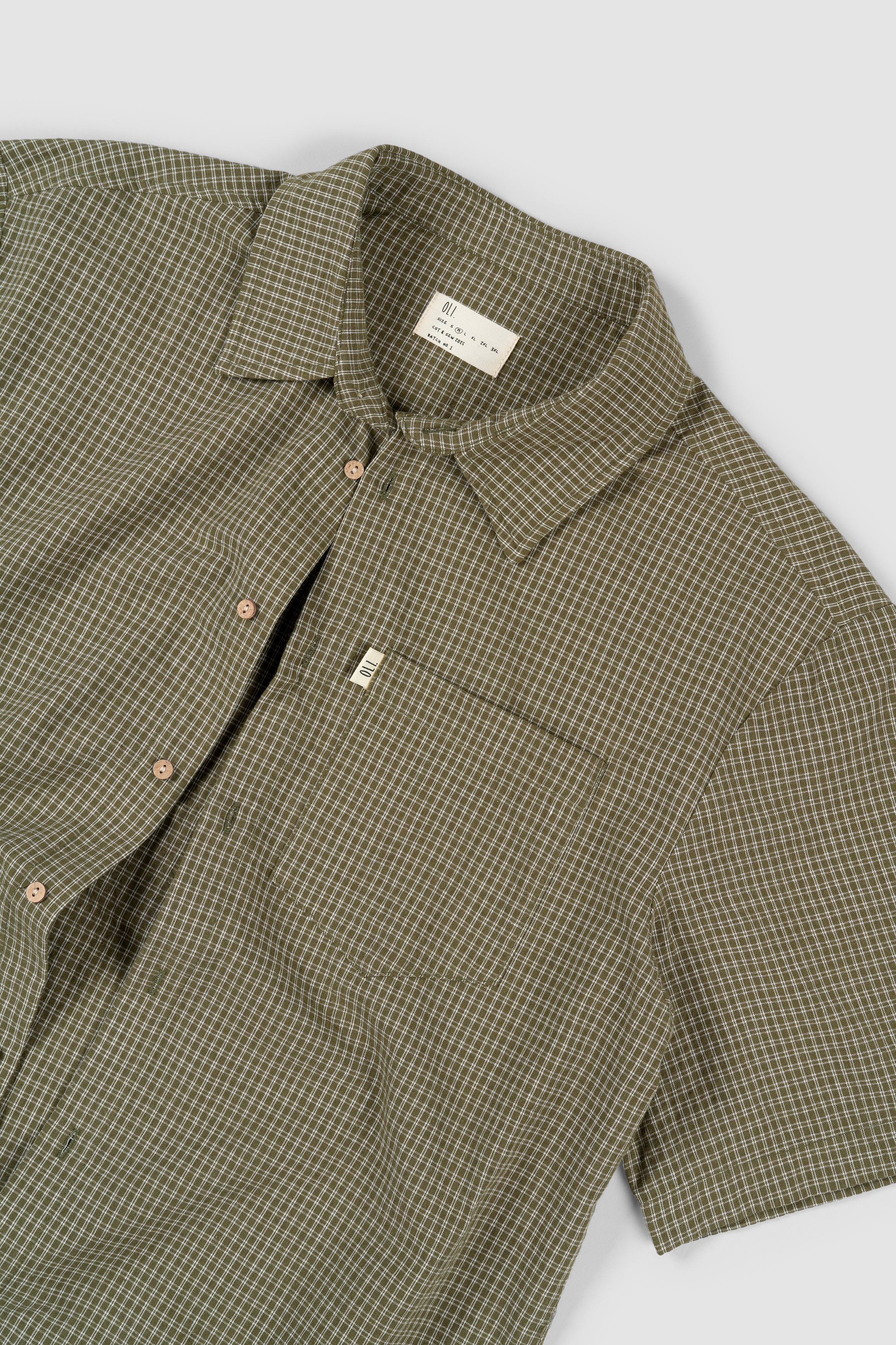 Textured Button Up - Olive