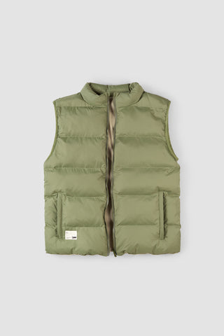 Reversible Puffer Vest - Olive & Sand