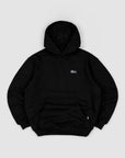 Emblem Back Print Hood - Black