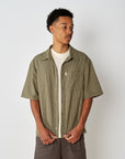 Textured Button Up - Olive