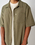 Textured Button Up - Olive
