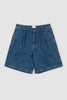 Pleated Denim Short - Indigo - Oli.