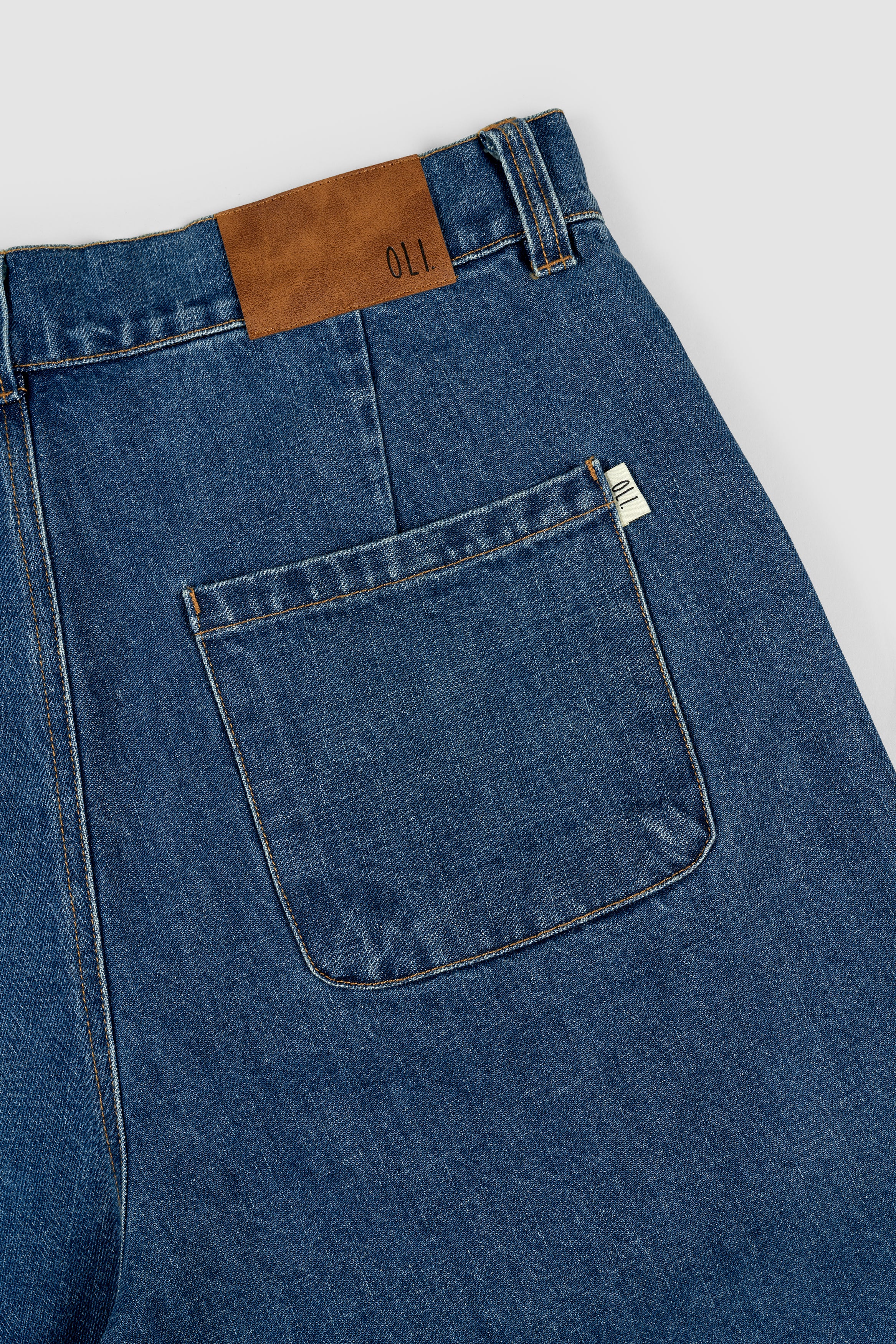 Pleated Denim Short - Indigo