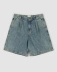 Pleated Denim Short - Coffee Wash