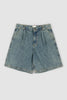 Pleated Denim Short - Coffee Wash - Oli.
