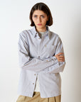 Oxford  Stripe Long Sleeve Button Up