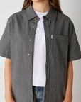 Cotton Check Button Up - Coal