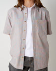 Cotton Check Button Up - Sherbet