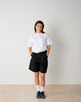 Pleated Cotton Short - Black