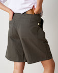 Pleated Cotton Short - Grey