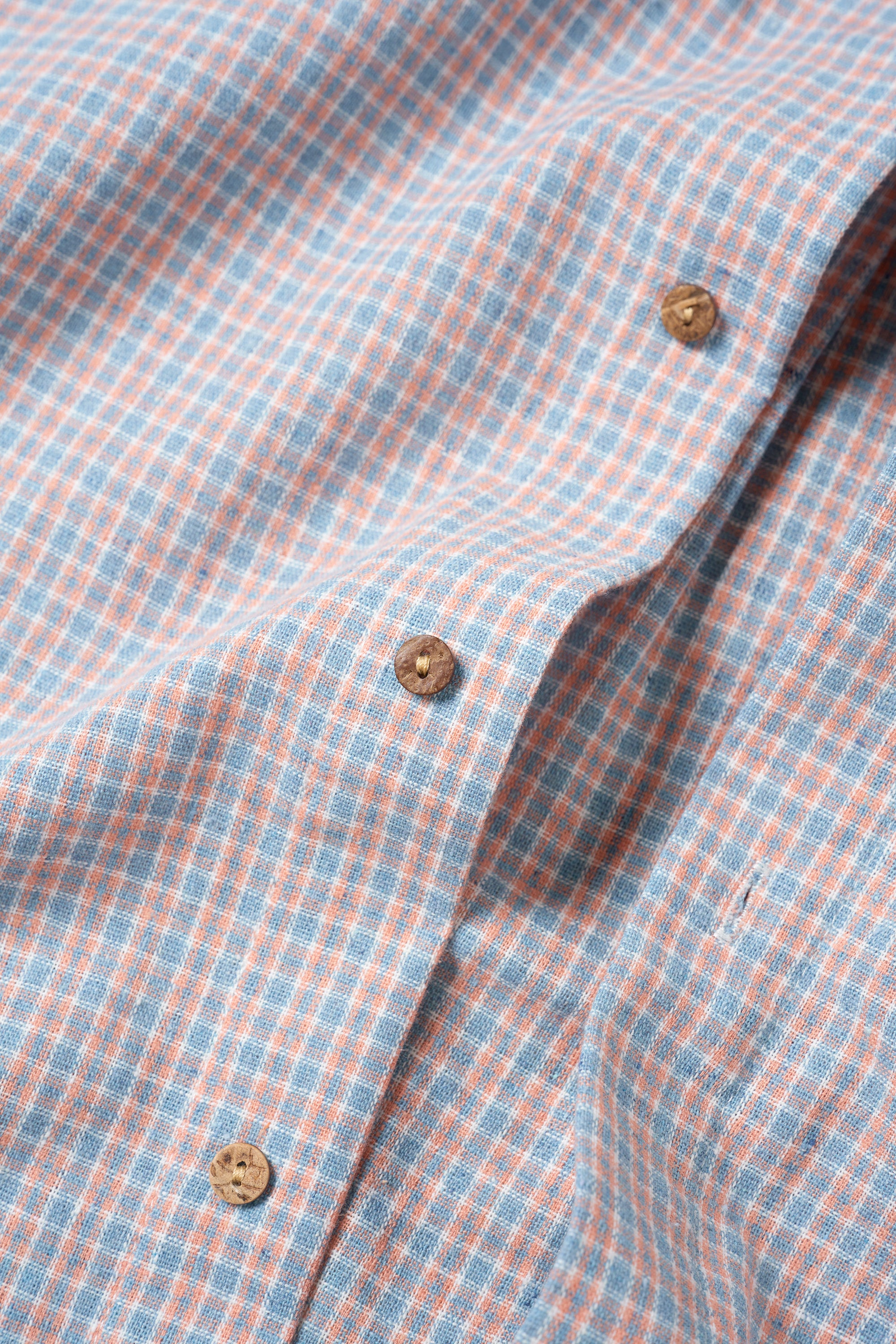 Cotton Check Button Up - Sherbet