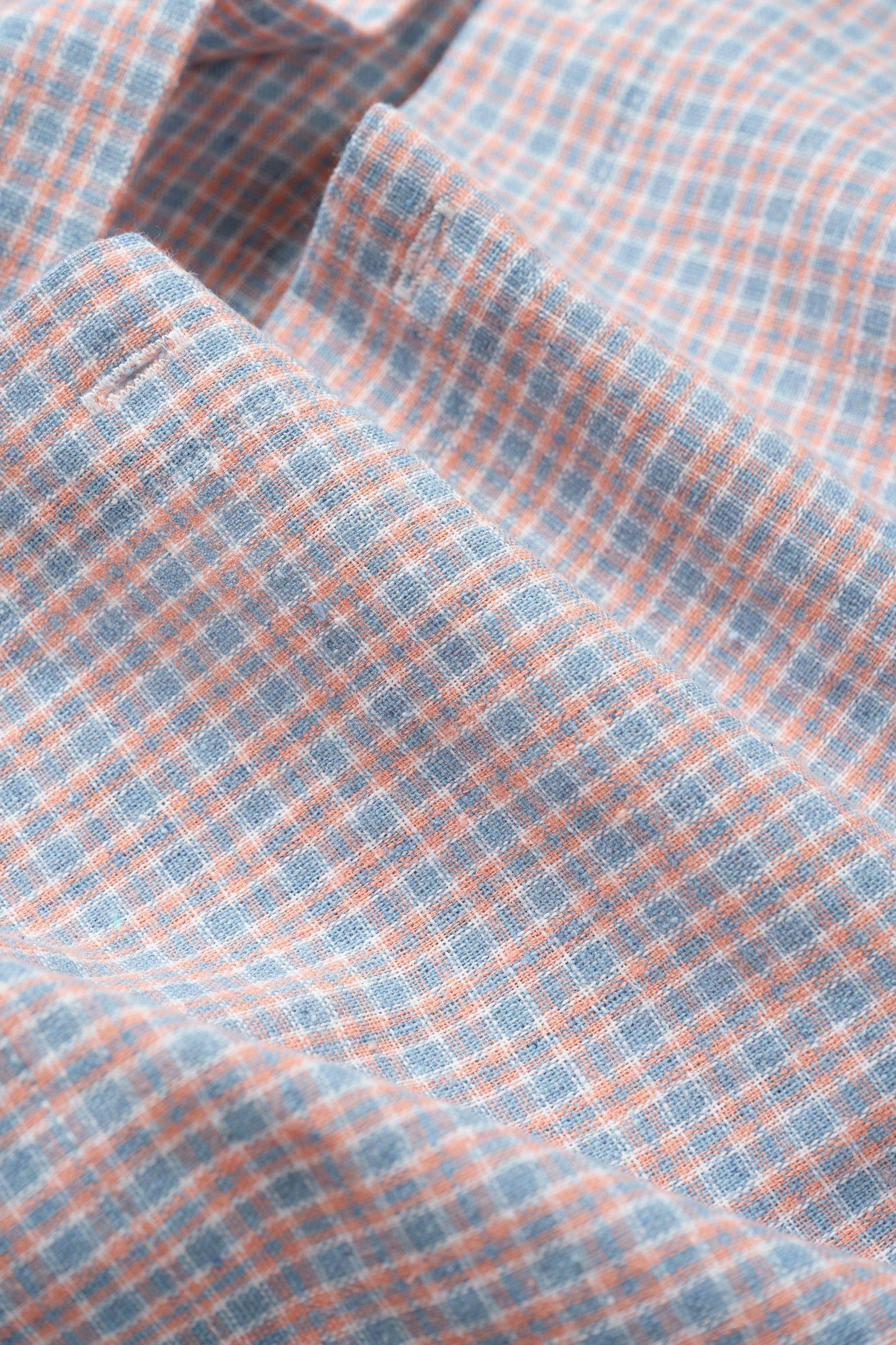 Cotton Check Button Up - Sherbet