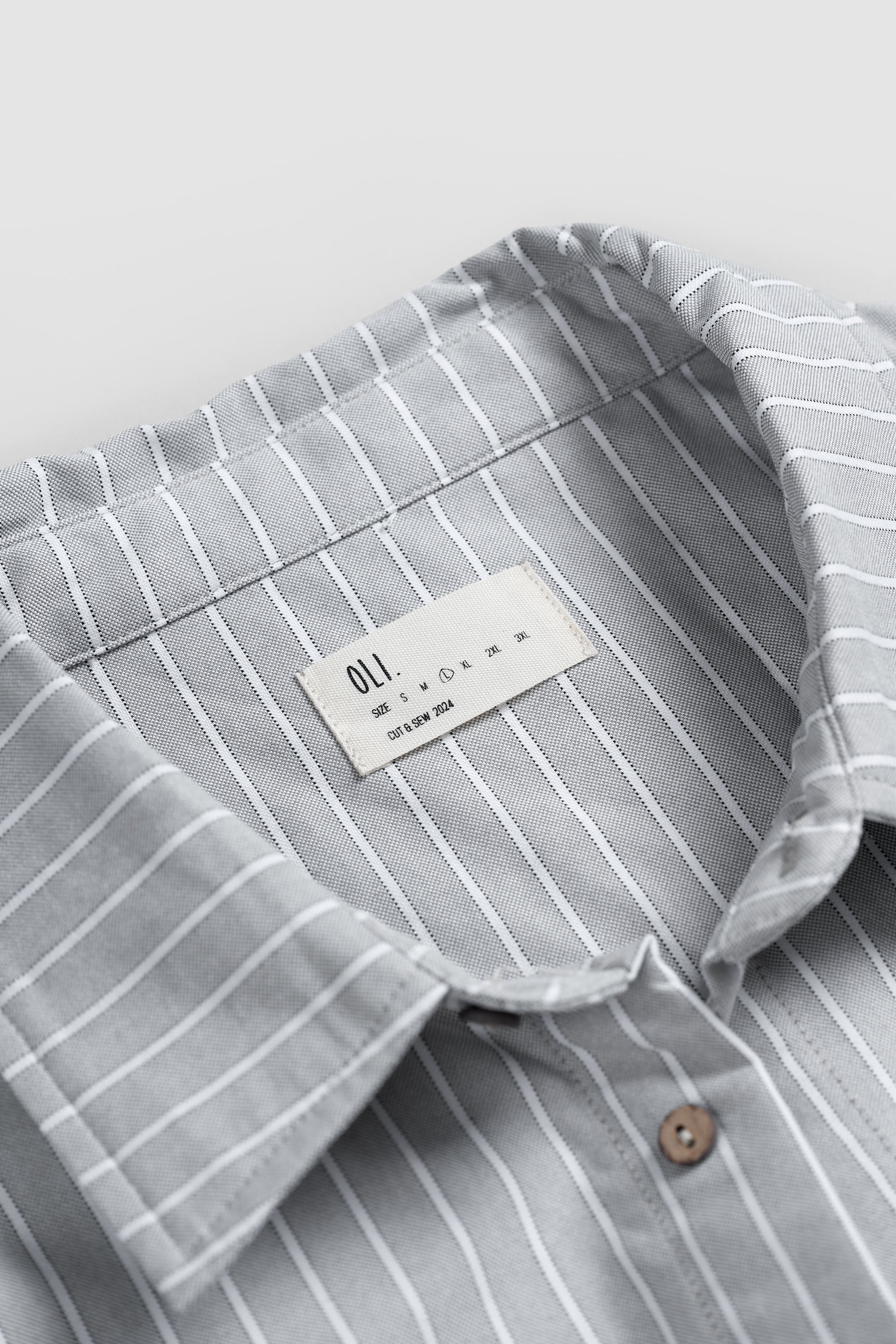 Script Button Up - Grey