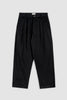 Pleated Pant - Black Cotton