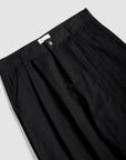 Pleated Pant - Black Cotton