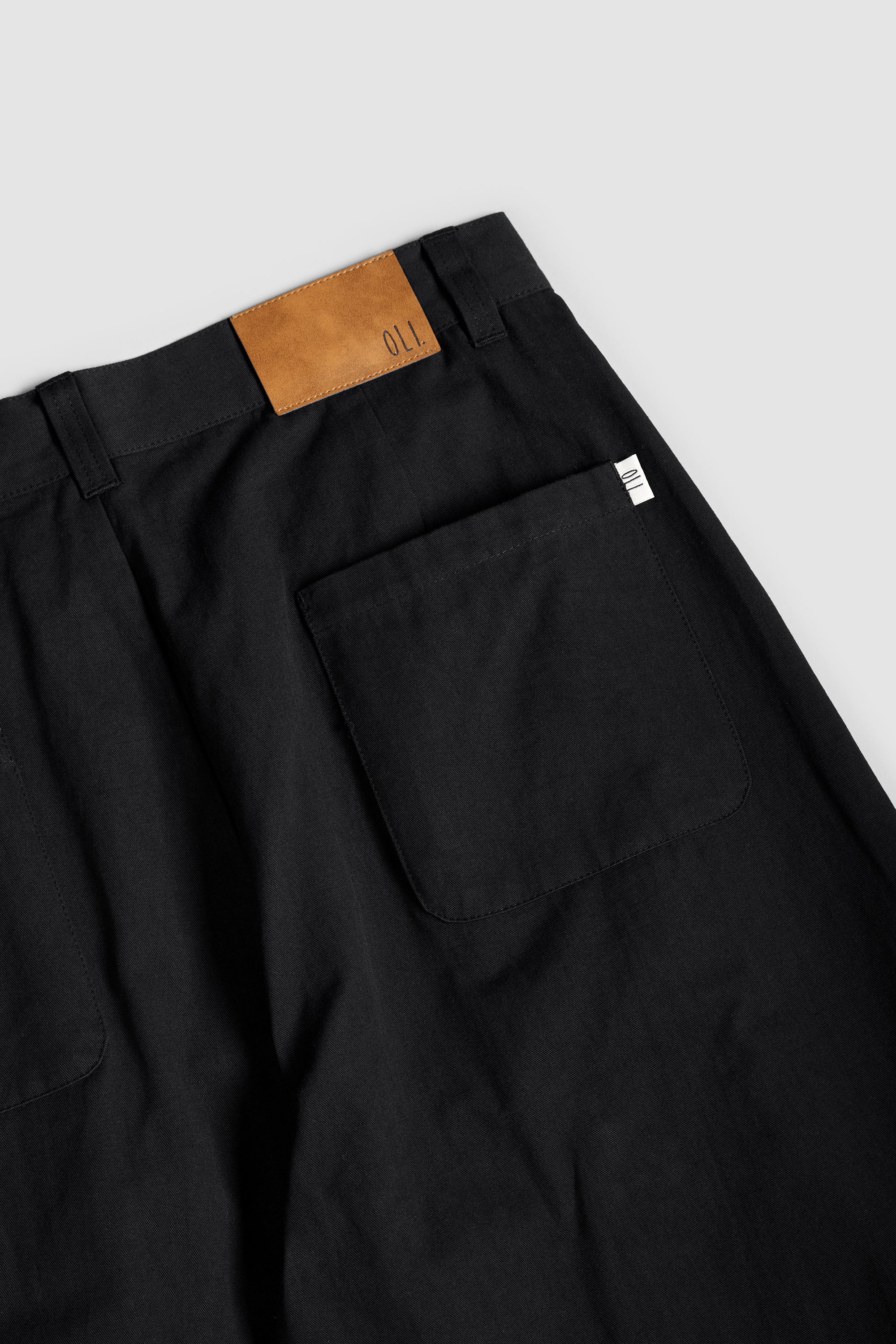 Pleated Pant - Black Cotton