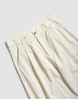 Pleated Pant - Cream Cotton