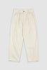 Pleated Pant - Cream Cotton