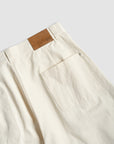 Pleated Pant - Cream Cotton