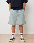 Pleated Denim Short - Washed Blue