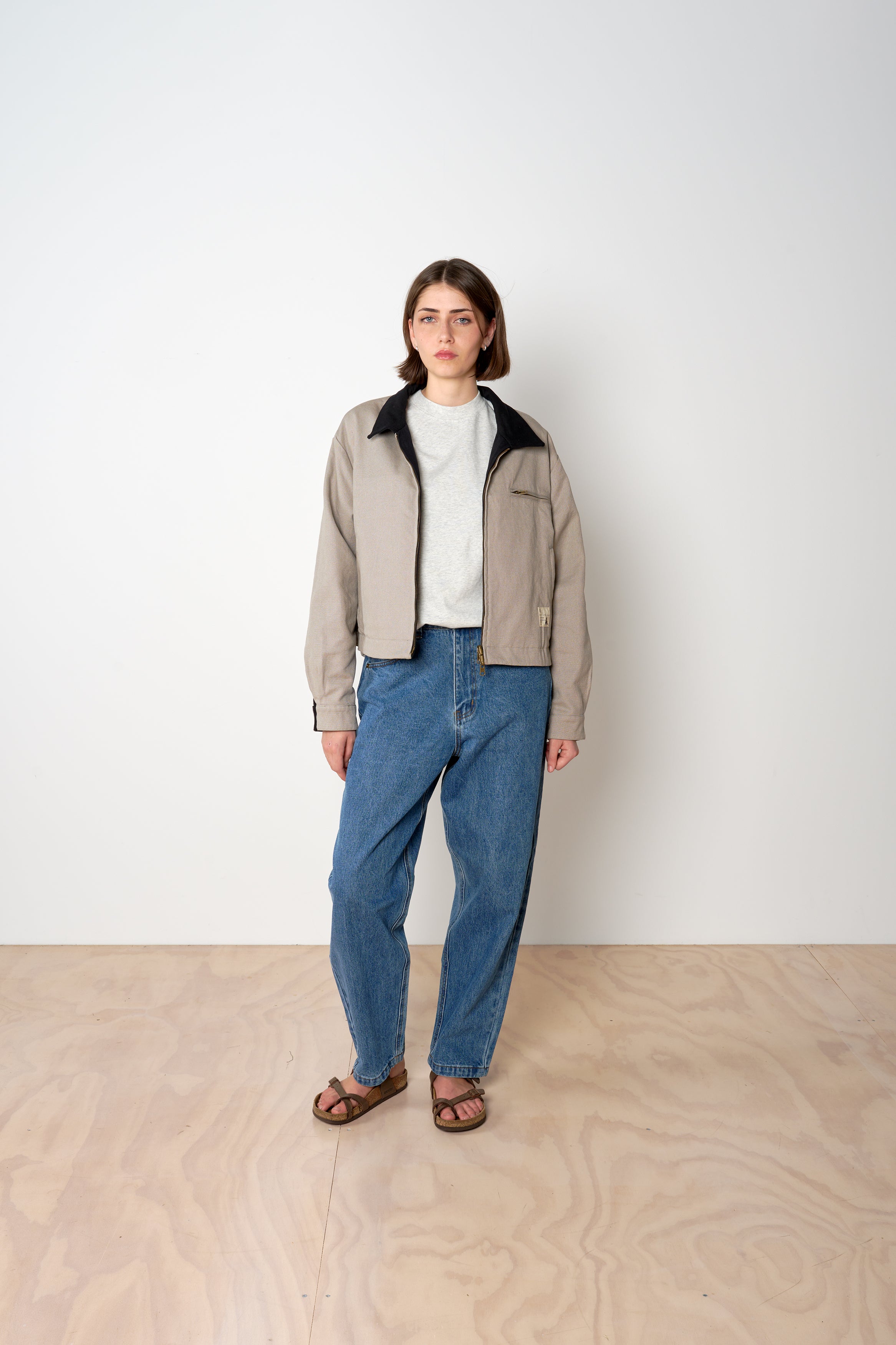 Cropped Reversible Kelpie Jacket - Black/Stone