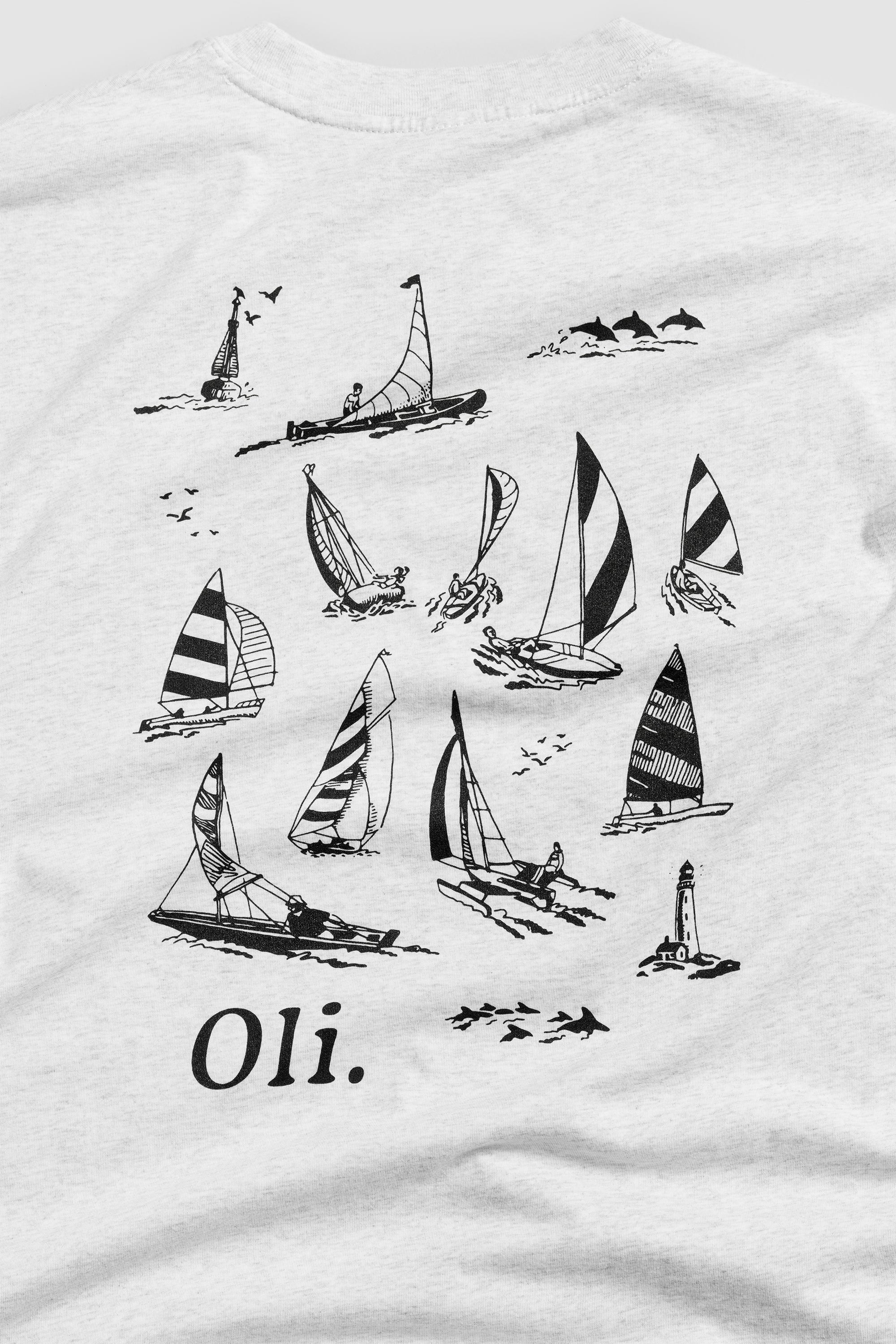 Set Sail Back Print T - Snow Marle