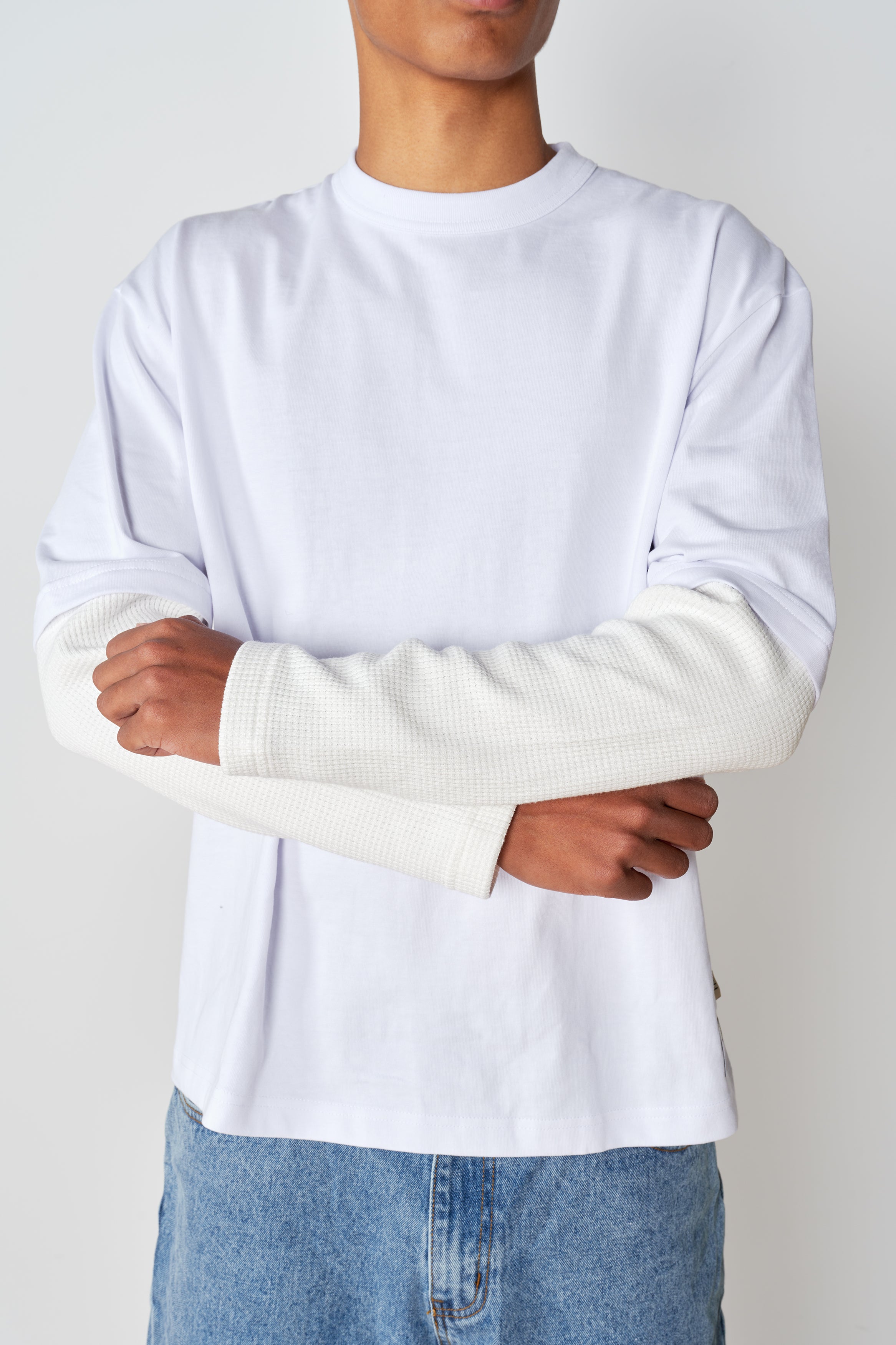 Layered Long Sleeve T - White – Oli.