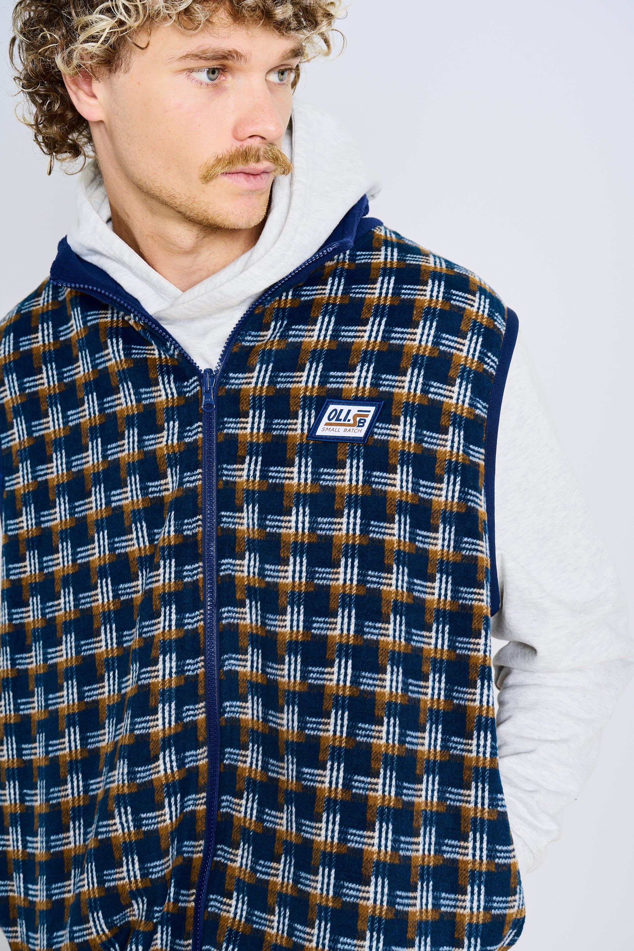 Reversible Polar Fleece Vest - Navy