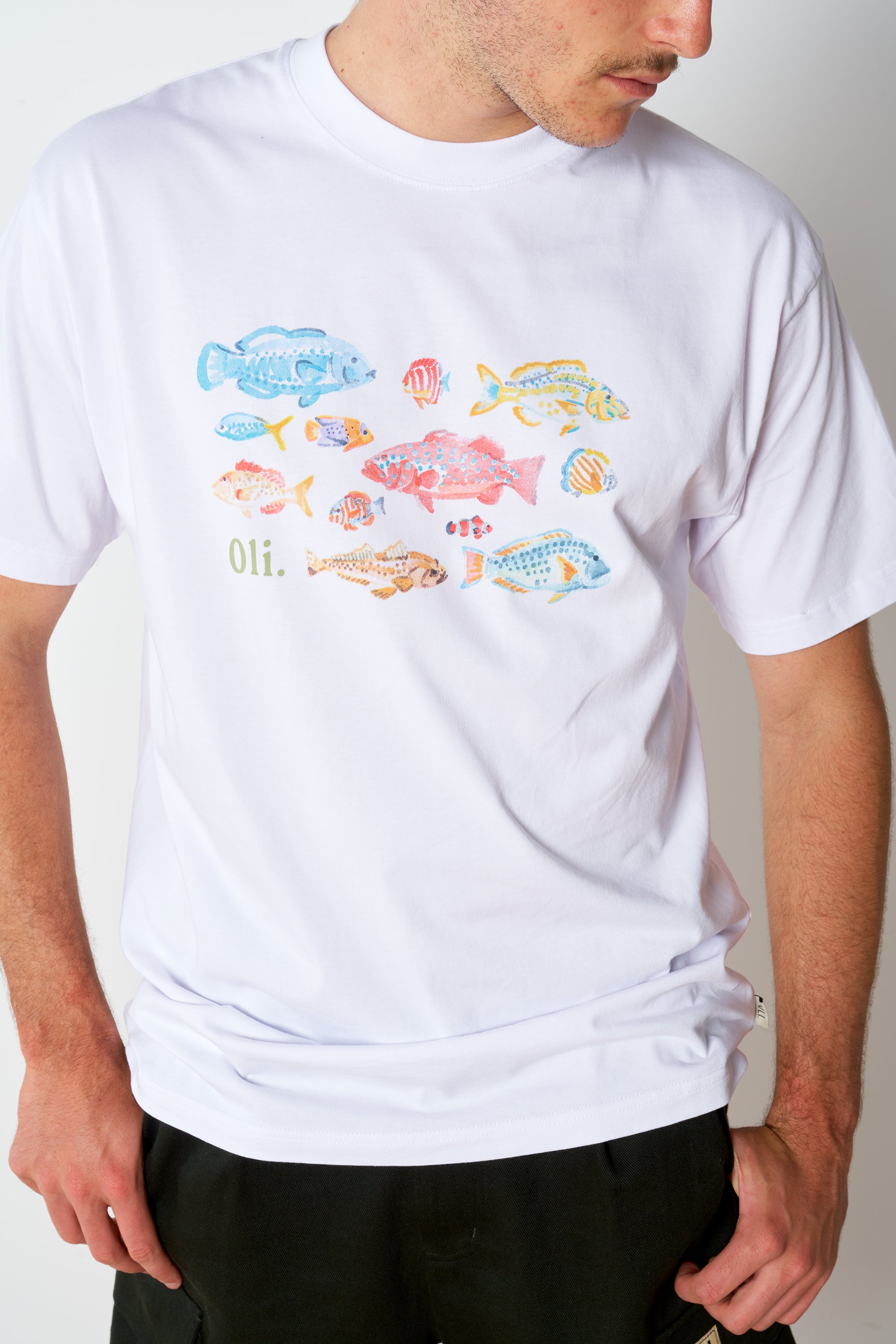 Watercolour Fish T - White