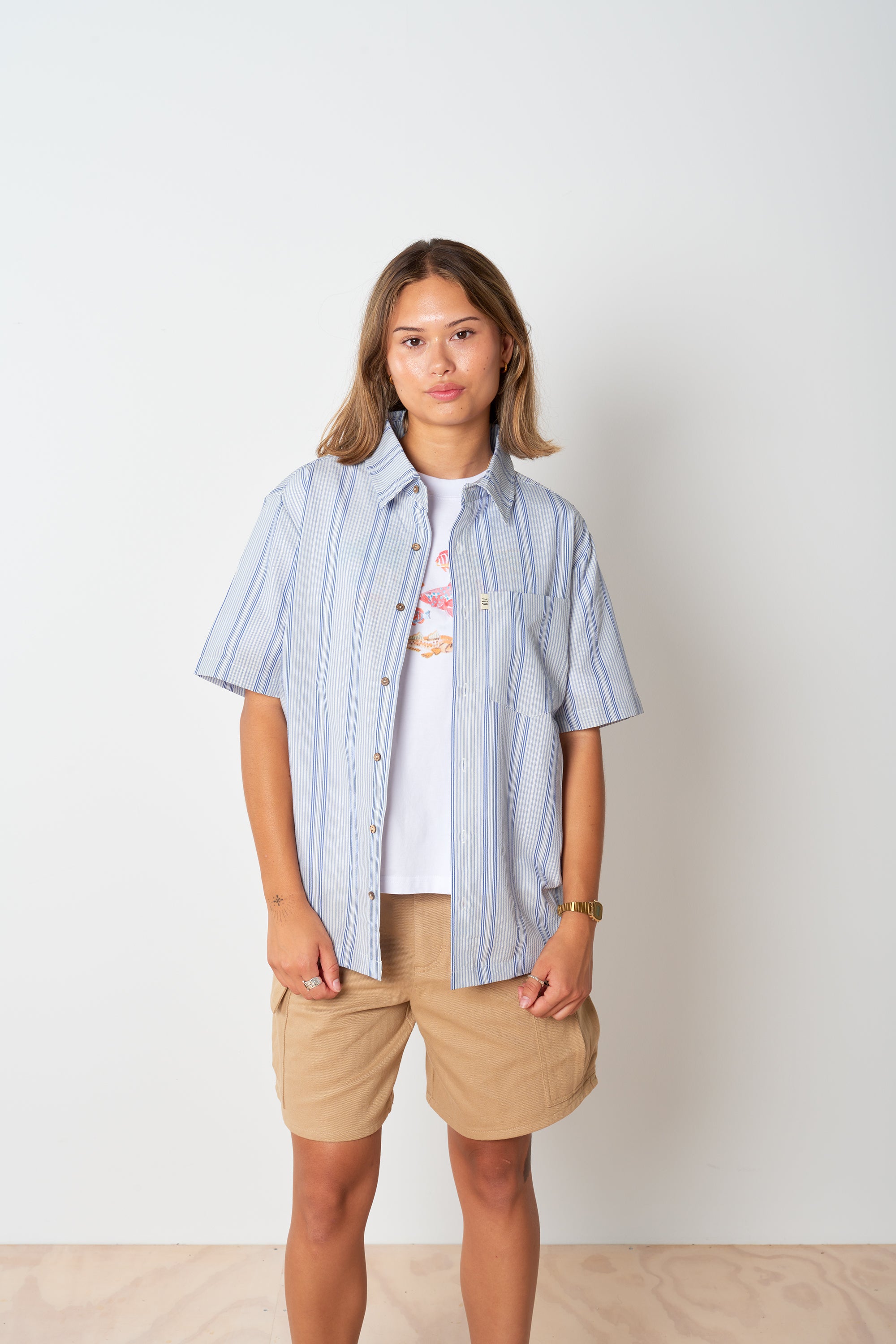 Coast Button Up - Sky