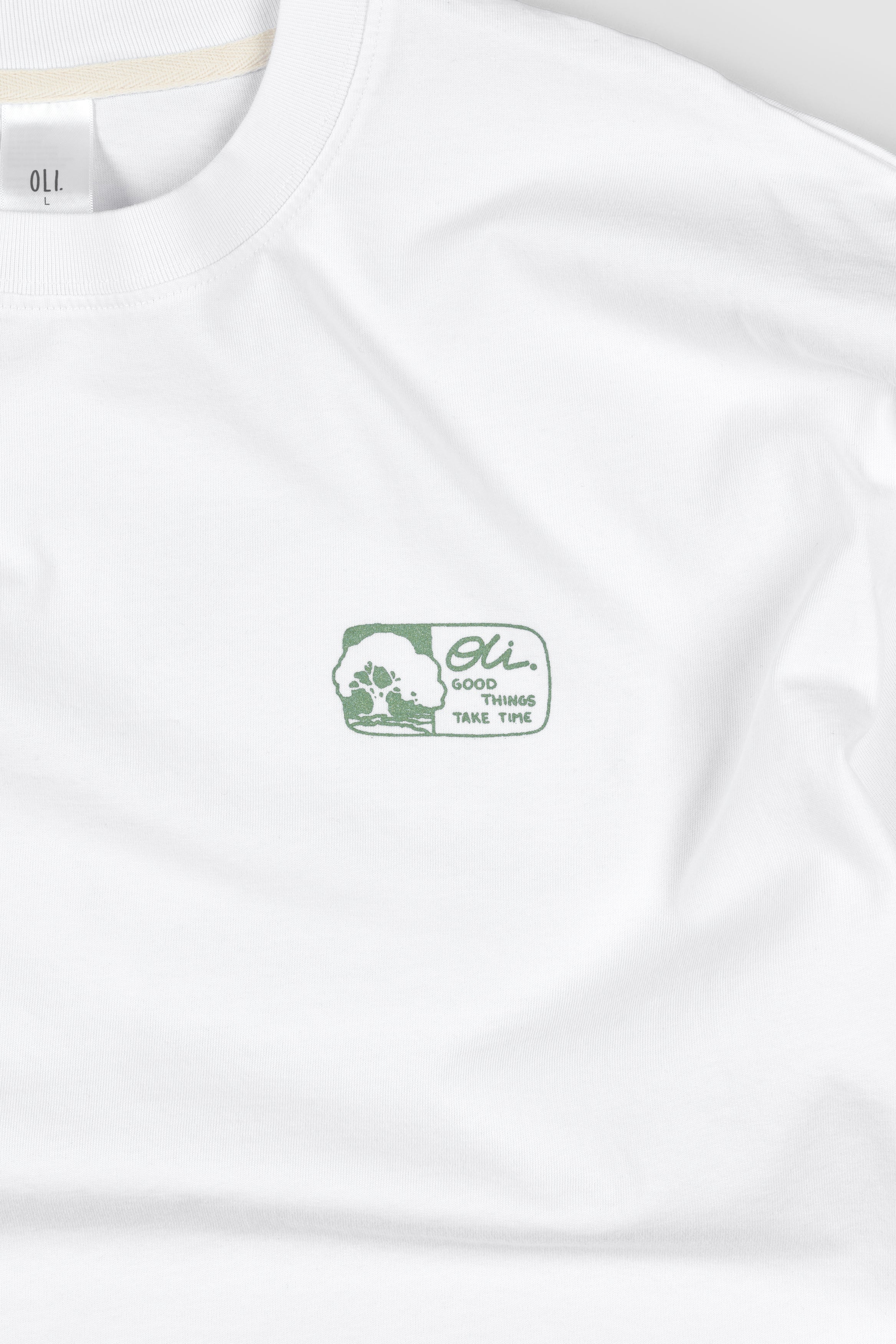 Good Things Take Time Back Print T - White