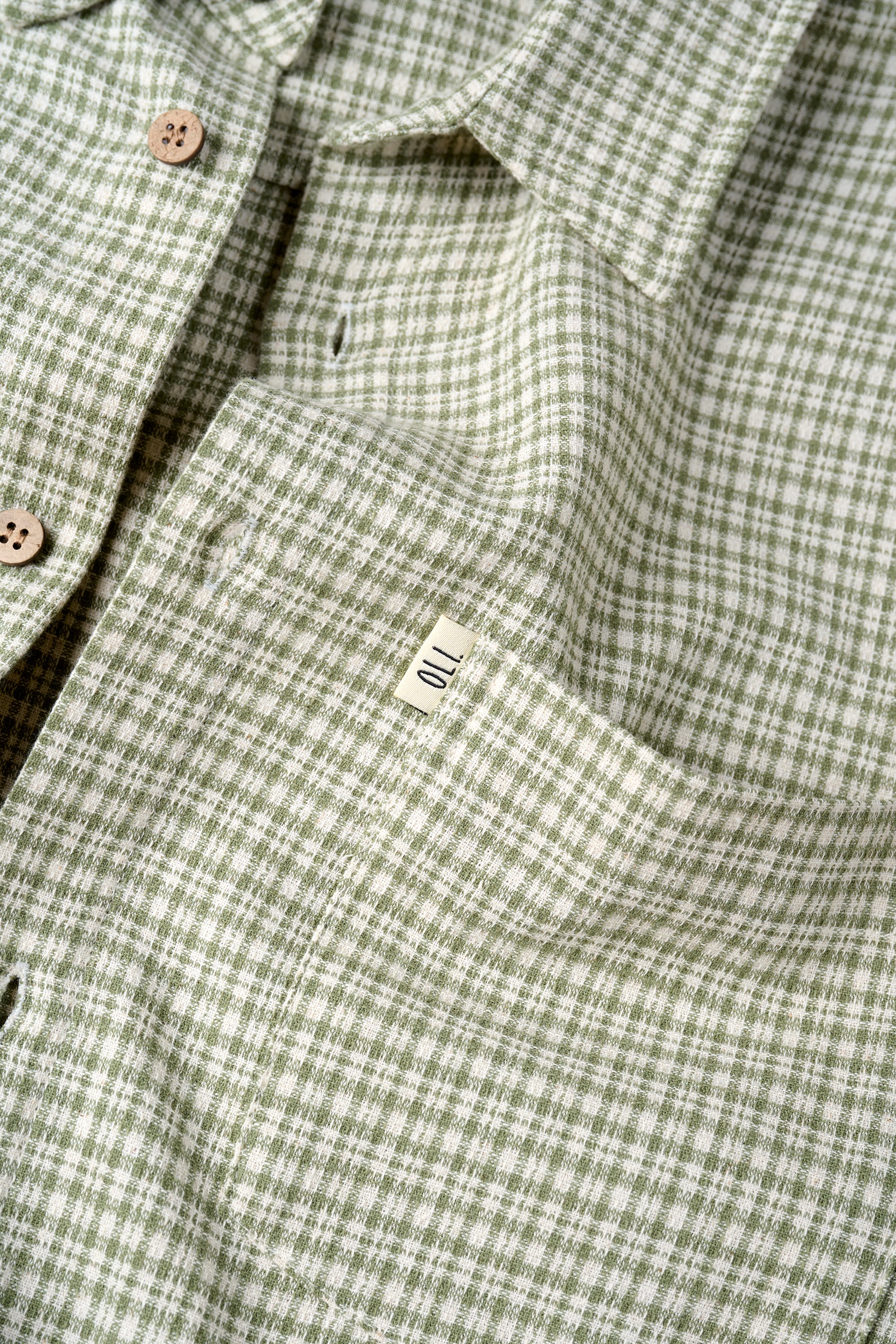 Textured Long Sleeve Button Up - Green