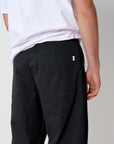 Pleated Pant - Black Cotton