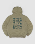 Explore Back Print Hood - Khaki