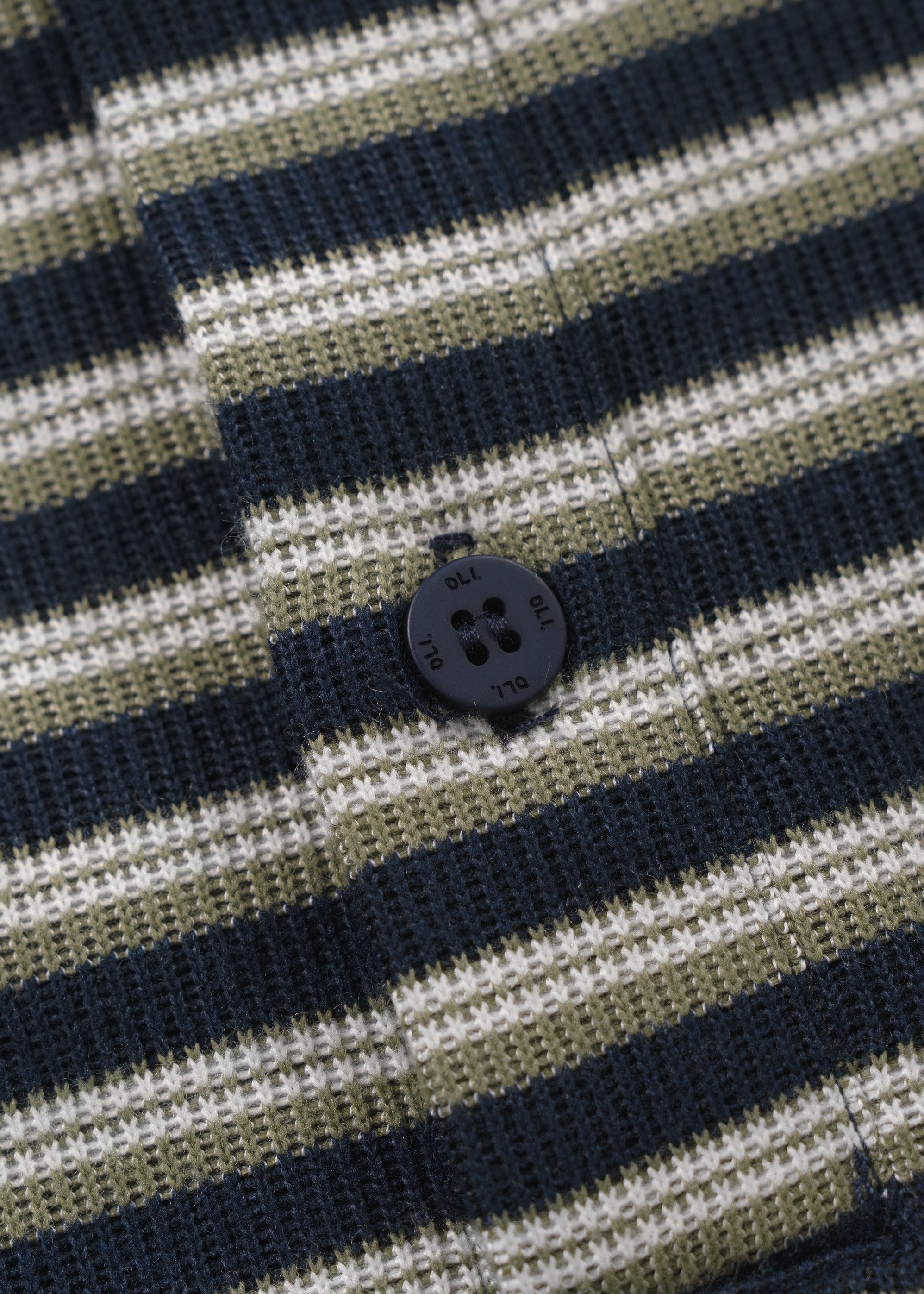Heavy Stripe Polo - Navy