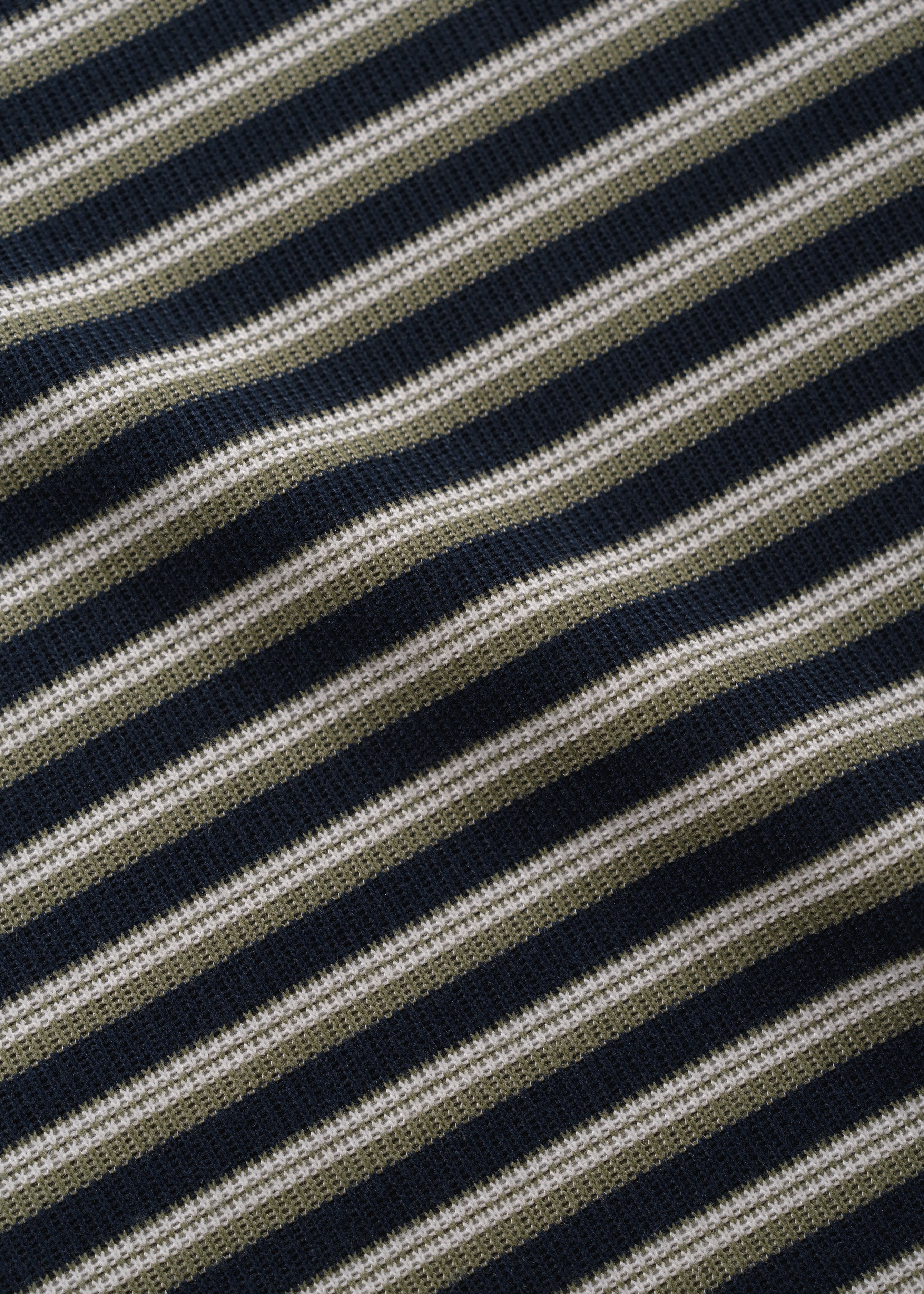 Heavy Stripe Polo - Navy