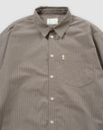 Pinstripe Long Sleeve Button Up - Mushroom