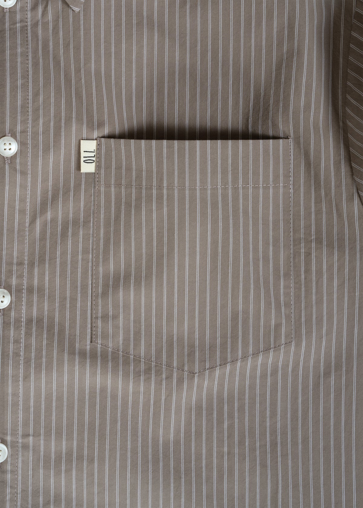 Pinstripe Long Sleeve Button Up - Mushroom