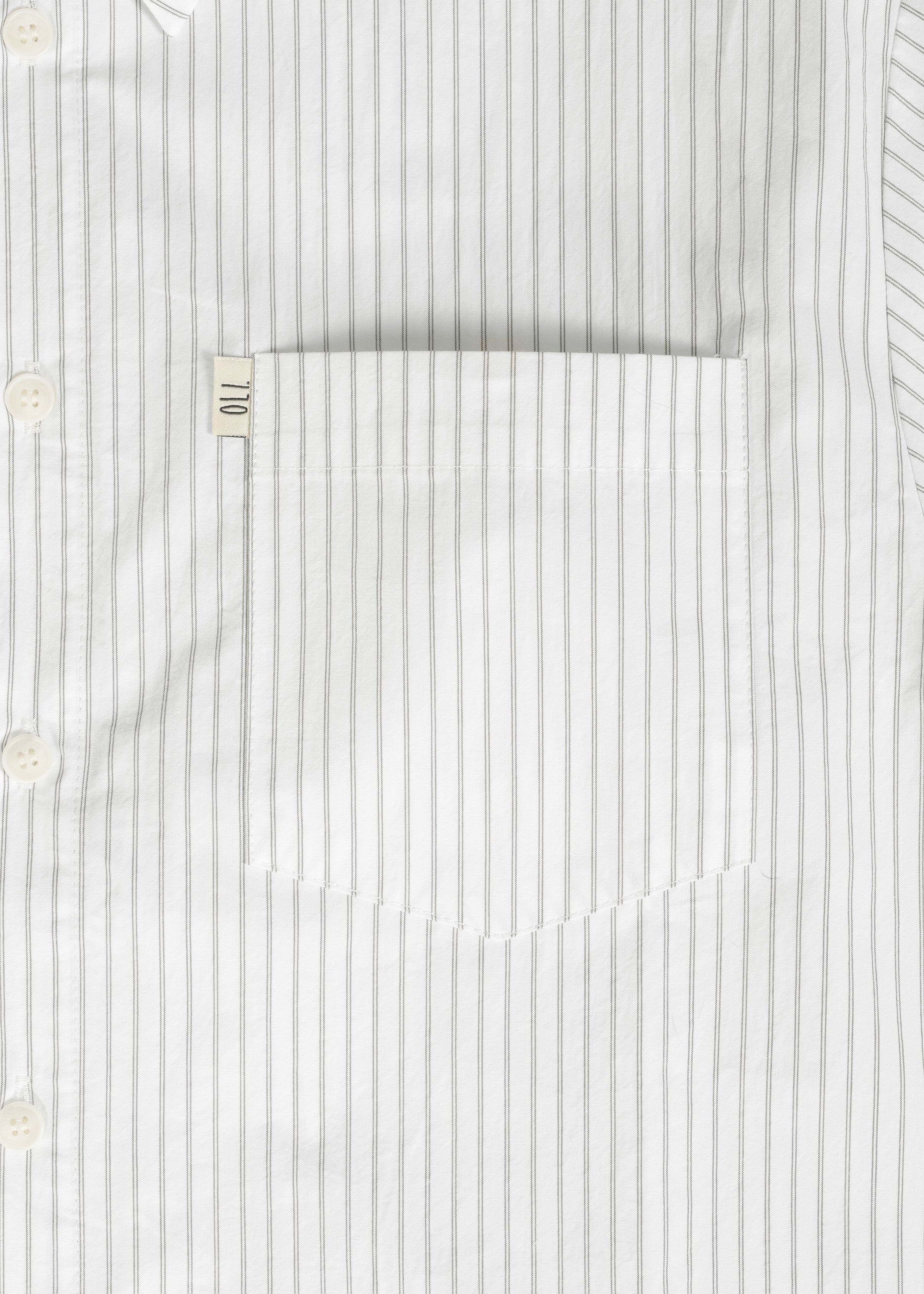 Pinstripe Long Sleeve Button Up - White