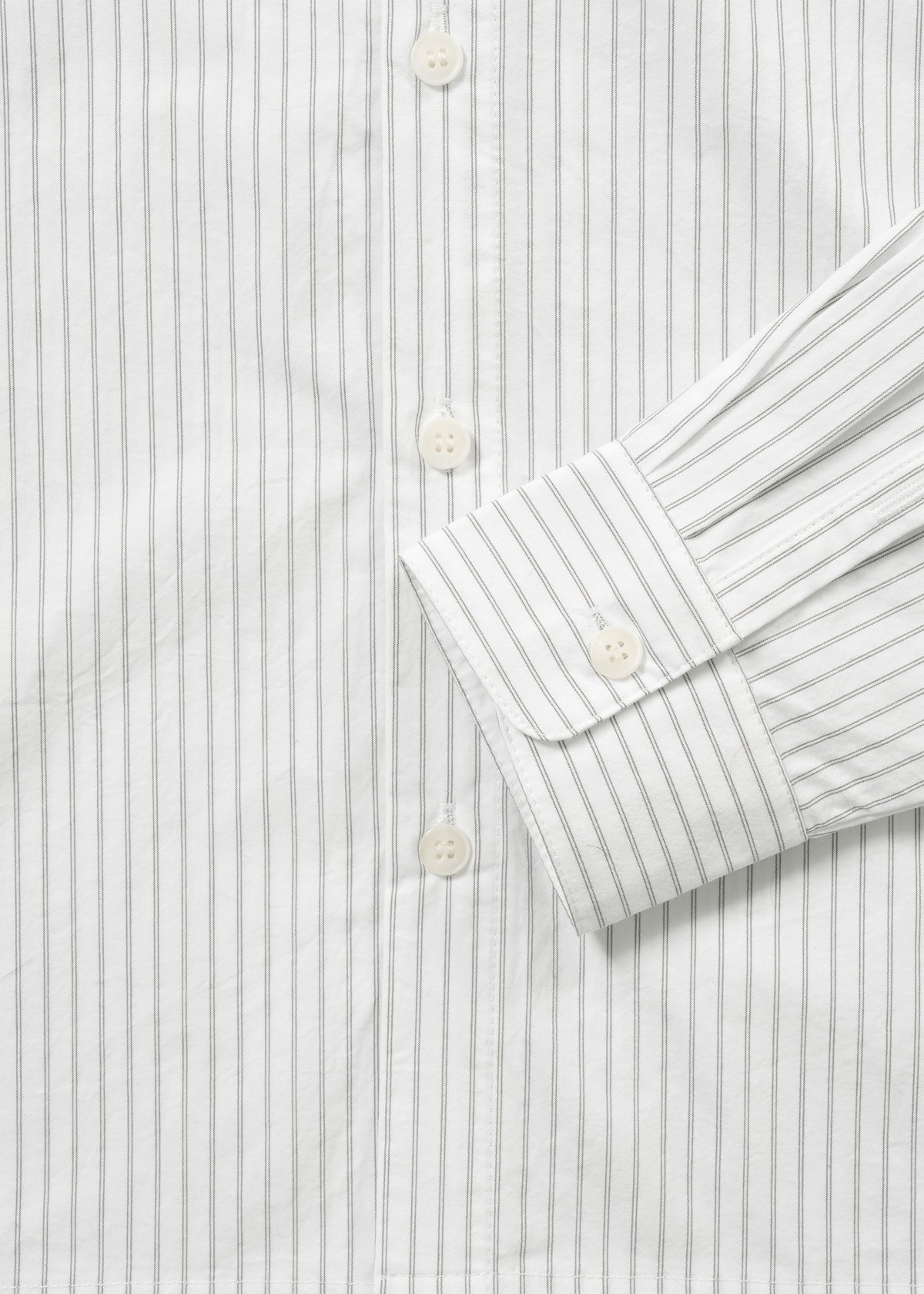 Pinstripe Long Sleeve Button Up - White
