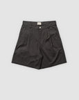 Pleated Cotton Short - Coal