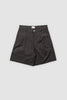 Pleated Cotton Short - Coal
